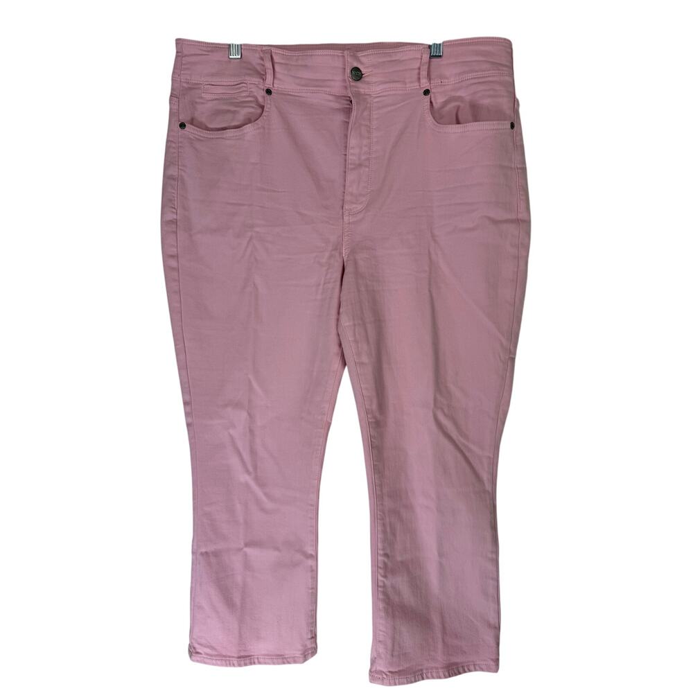 NYDJ Ami Skinny Pink Lift Tuck Technology Straight High Rise Capri Pants Size 16